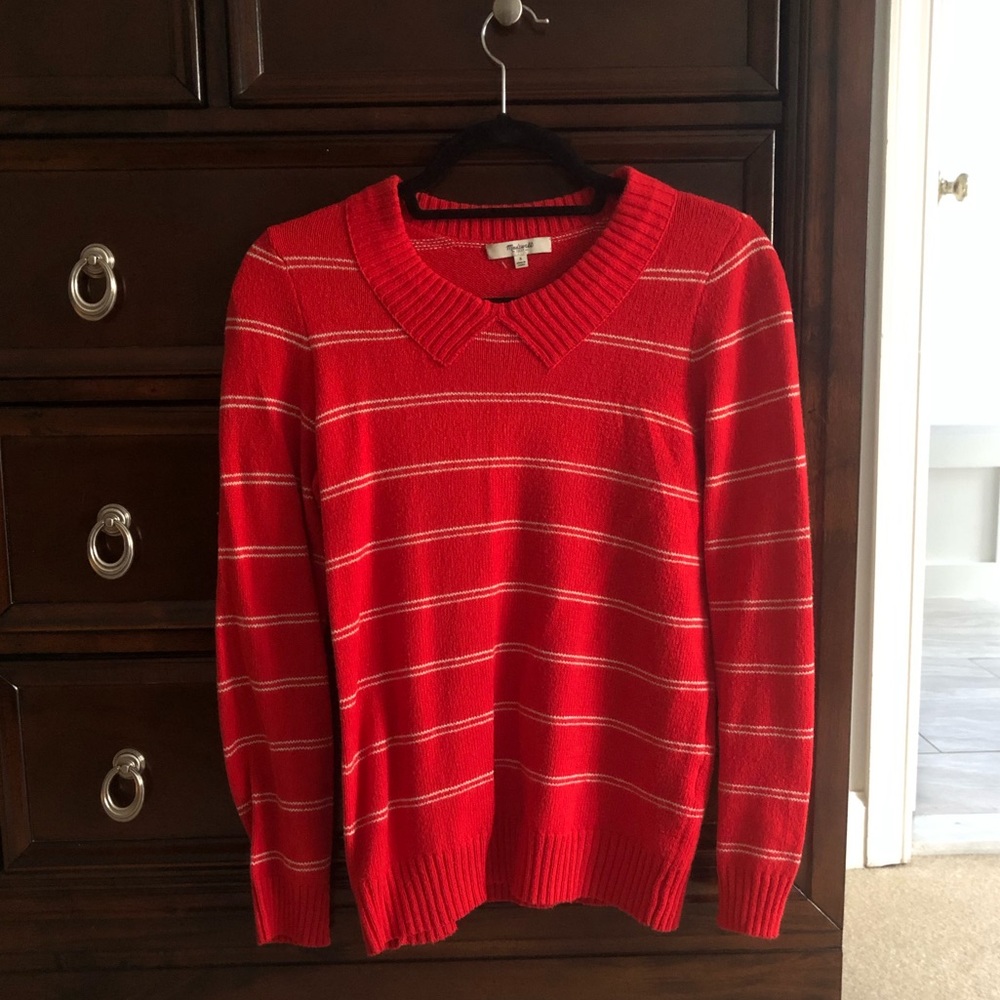 Madewell wool sweater with faux Peter Pan collar